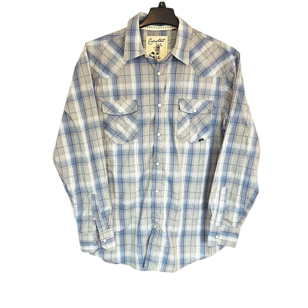 COASTAL Western Pearl Snap Plaid Shirt‎ Men's XL